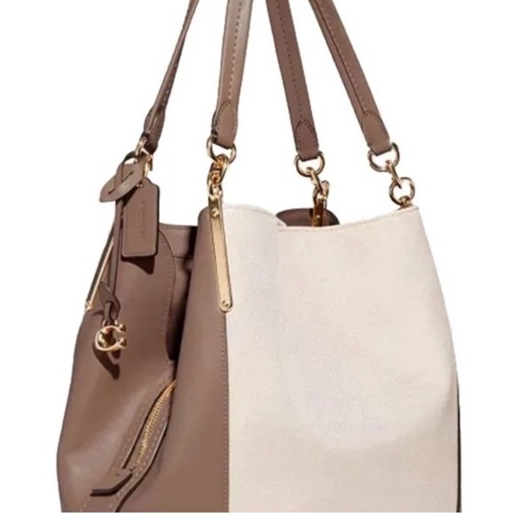 NWT Coach’s Badge Jacquard Dalton 31 Shoulder Bag Chalk Taupe - Picture 6 of 13